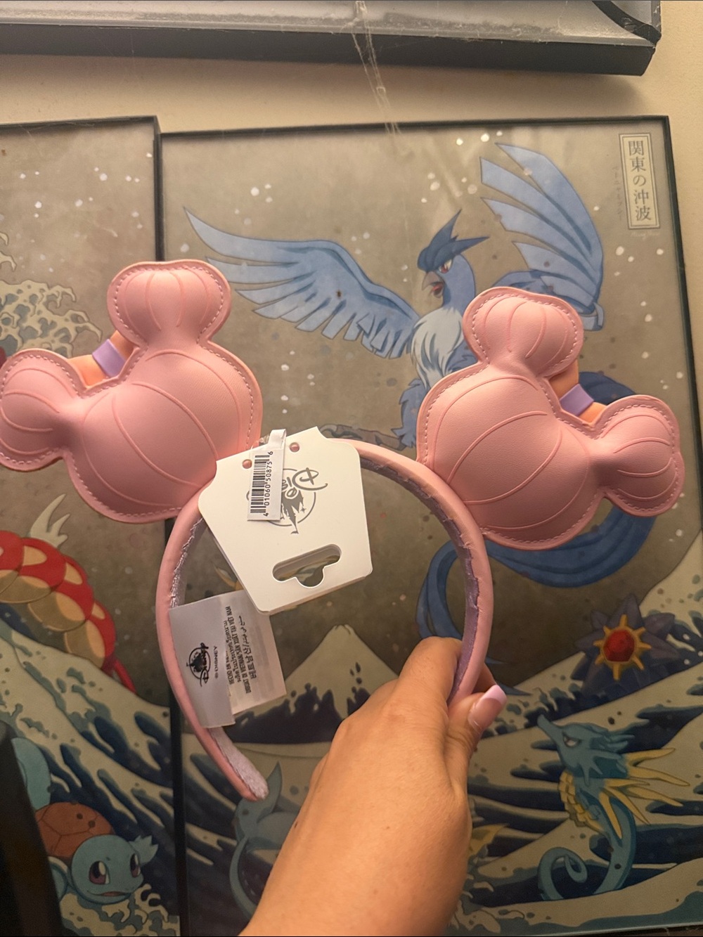 Disney parks pastel pink Minnie Bow Ear Headband with Lavender Accent - Picture 3 of 3